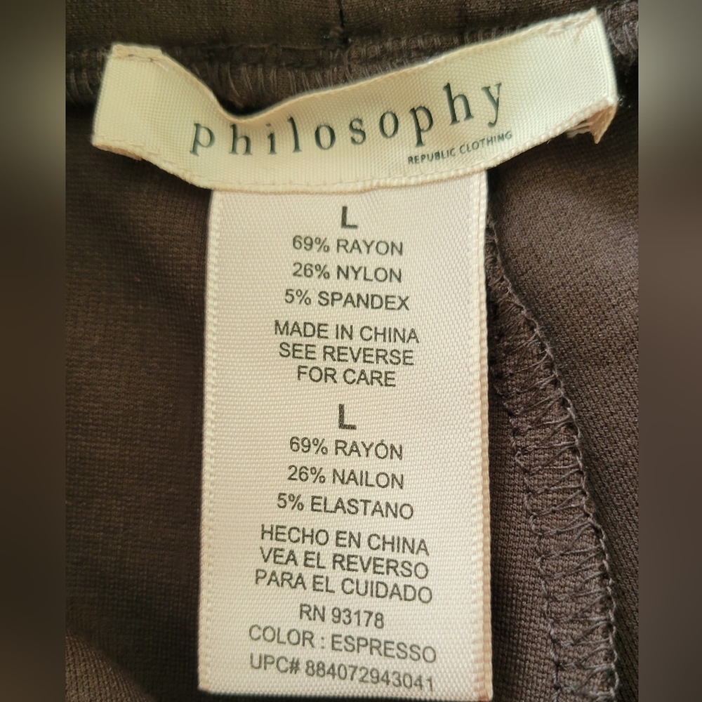 Philosophy Republic pants Brown Size LG 10-12, NWOT - Picture 2 of 3